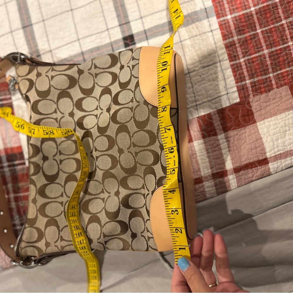 Genuine vintage COACH 6347 tan crossbody shoulder bag logo year 2003 - Picture 13 of 16